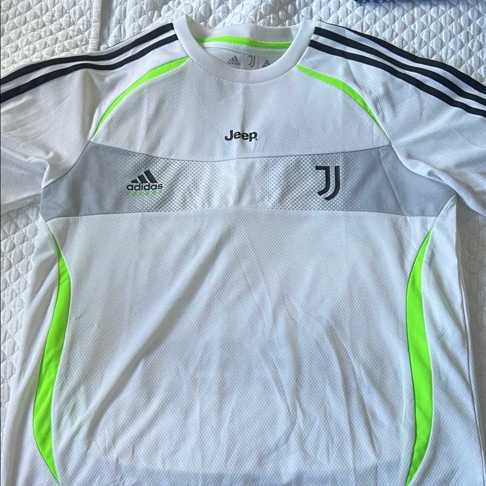 PALACE White and Neon Green Men's Jersey